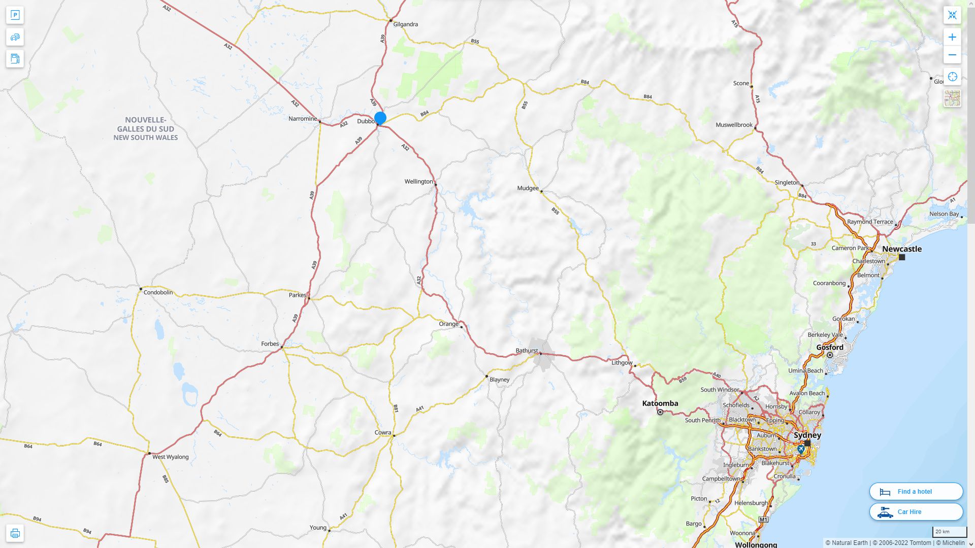 dubbo Highway and Road Map